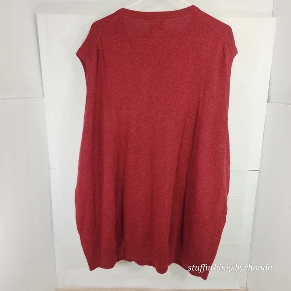 2 HB Harbor Bay Men's V Neck Cotton Sweater Vests, Size 2XL TALL ~‎ Navy & Wine - Picture 9 of 9